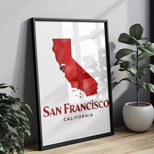 San Francisco Wall Art Print - California Travel Decor, Housewarming & College Gift, Modern San Francisco Cityscape Home Art