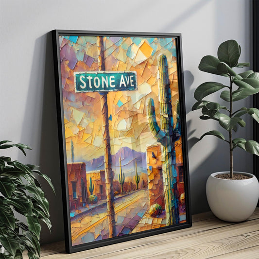 Stone Avenue Wall Art, Tucson Print, Arizona Art, “City” Gift, Travel Souvenir, Travel Poster,  “State” Art, PERSONALIZED GIFT