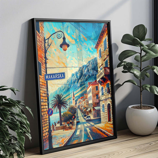 Makarska Art - Croatian City Wall Print, Travel Poster, Europe Coastal Decor, Housewarming Gift, Makarska Travel Art