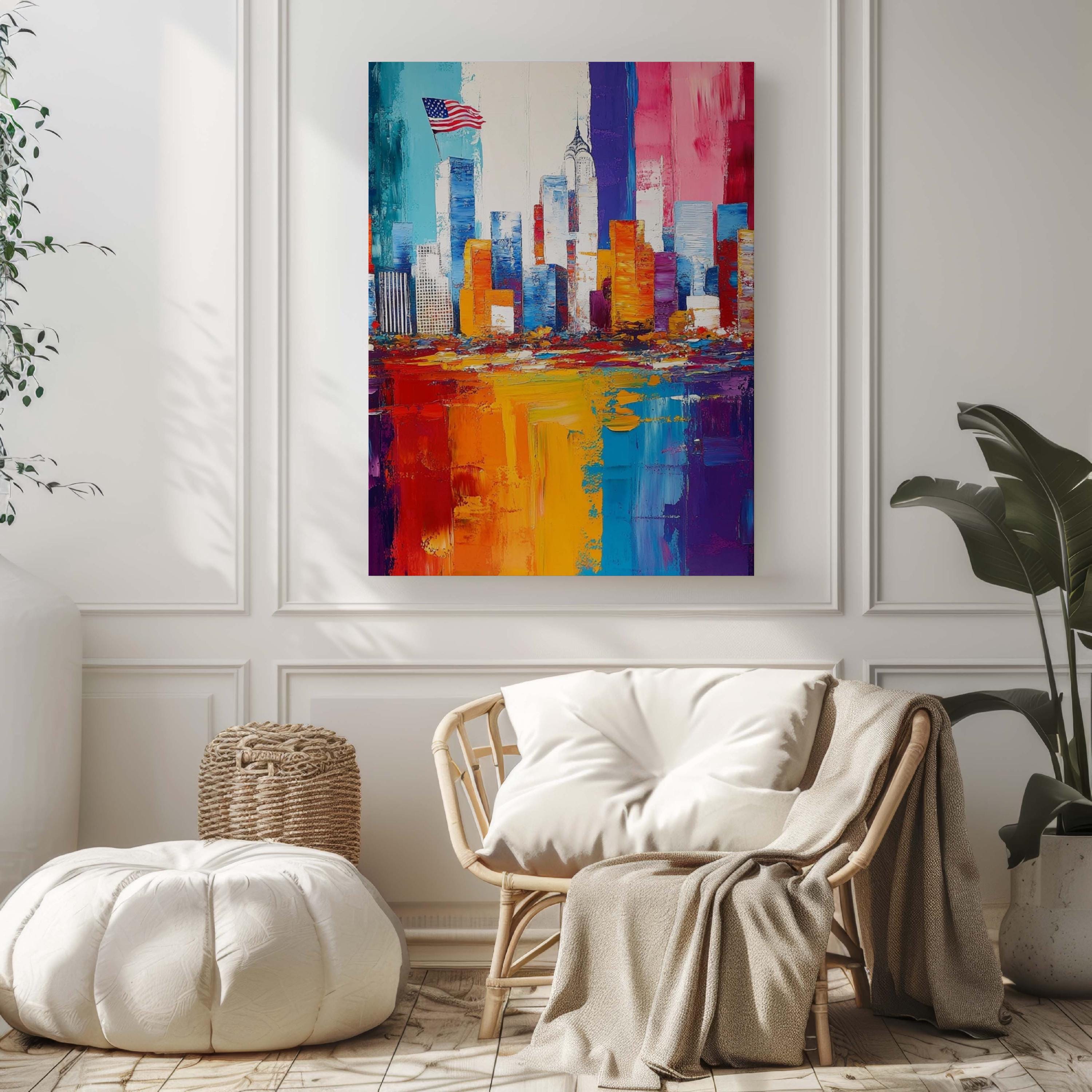 City Skyline Wall Art Patriotic - United States