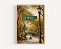 East Drive Oil Painting Art Print: Central Park Manhattan NYC Travel Poster