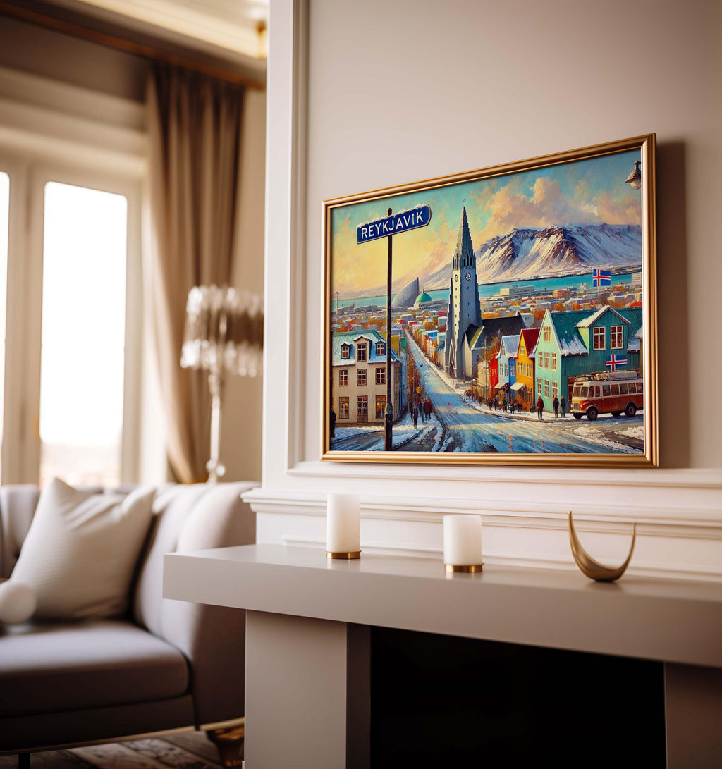 Reykjavik Print Minimalist - Reykjavik, Iceland