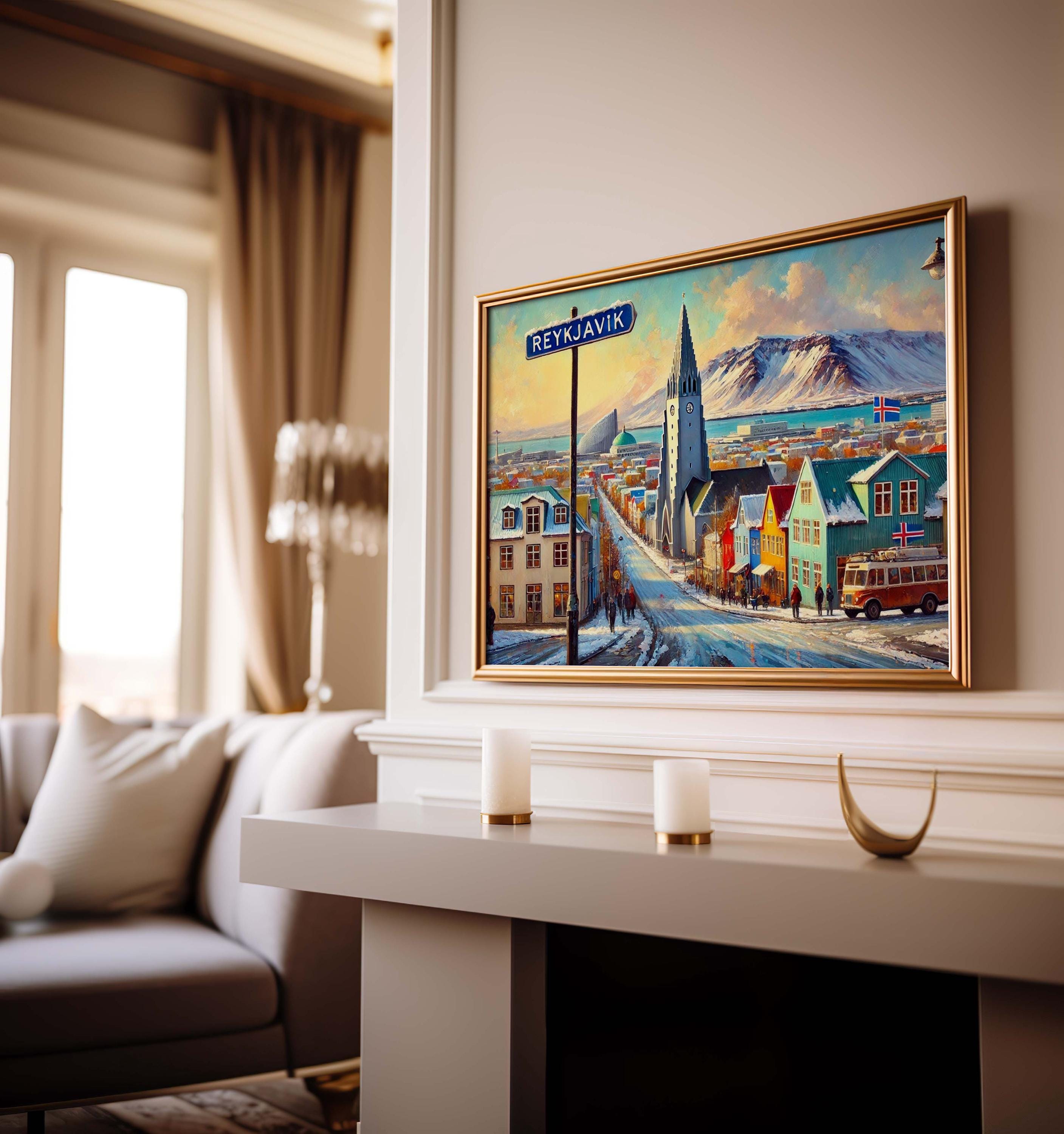 Reykjavik Print Minimalist - Reykjavik, Iceland