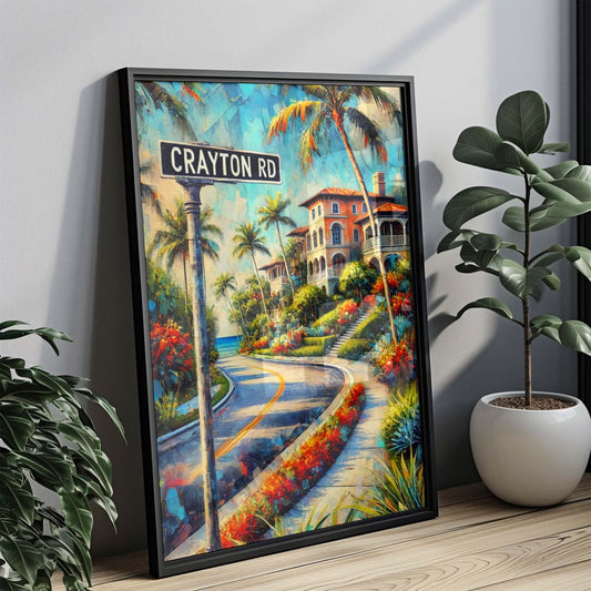 Crayton Road Print - Naples Florida Wall Art, Travel Poster, Coastal Decor, Housewarming & Florida Gift, FL Artwork for Home