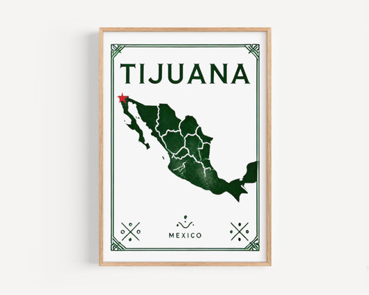 Mexico Tijuana Wall Art Print, Travel Home Decor, Mexico Gift, College Dorm & Housewarming Artwork