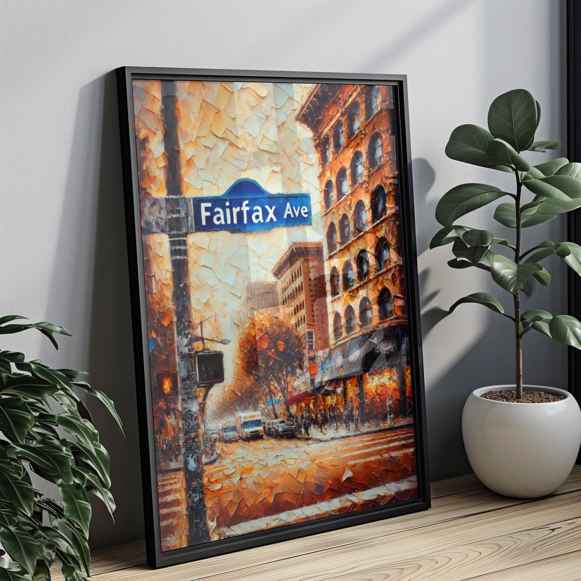 California Fairfax Wall Art Print - Los Angeles Travel Poster, Housewarming Gift & California Artwork for Home Decor