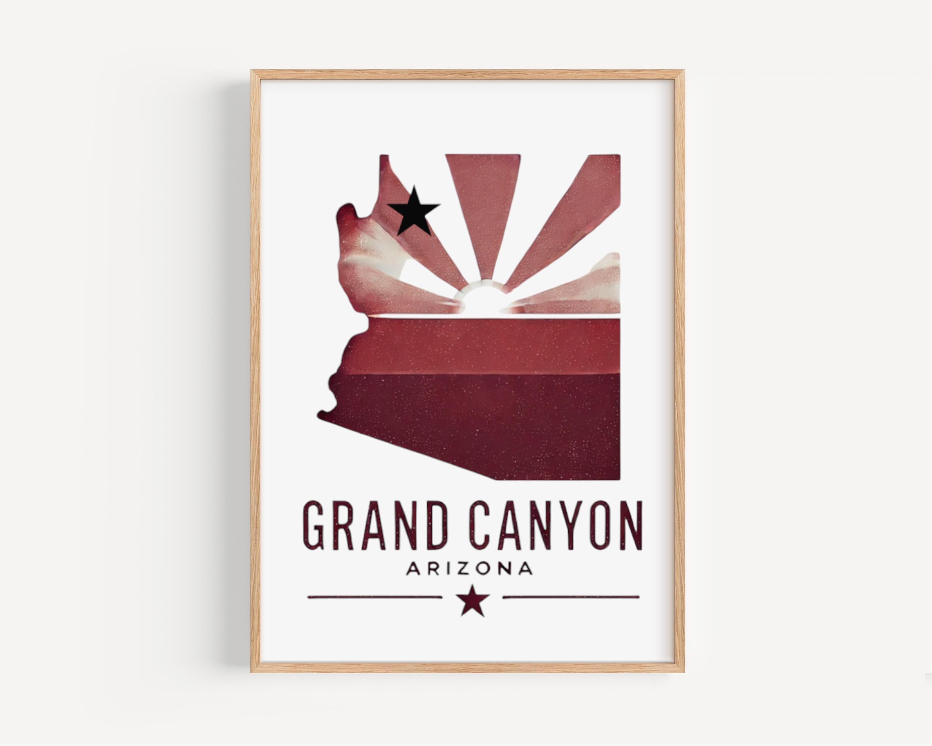Arizona Grand Canyon Wall Art Print - Travel Decor, AZ Gift, College Dorm & Housewarming Artwork, Scenic Canyon Landscape Poster