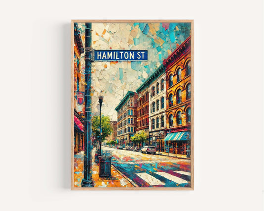 Allentown Art Hamilton Street Wall Art Print - Pennsylvania Travel Poster, Allentown Gift, Housewarming Decor