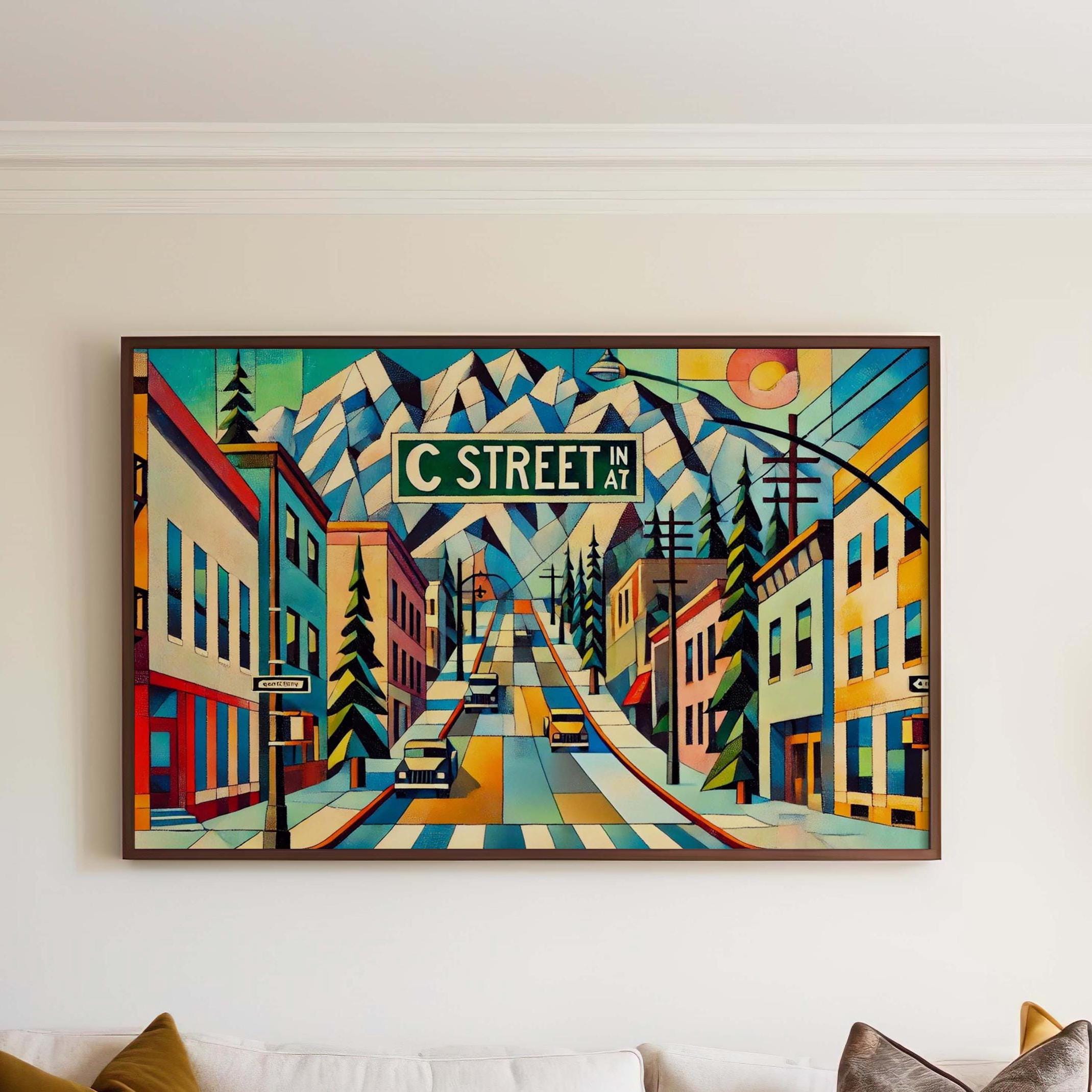 C Street Gift Alaska Wall Art Print, Travel Poster & Souvenir, Housewarming Decor, C St Travel Map, Unique Alaska Home Gift