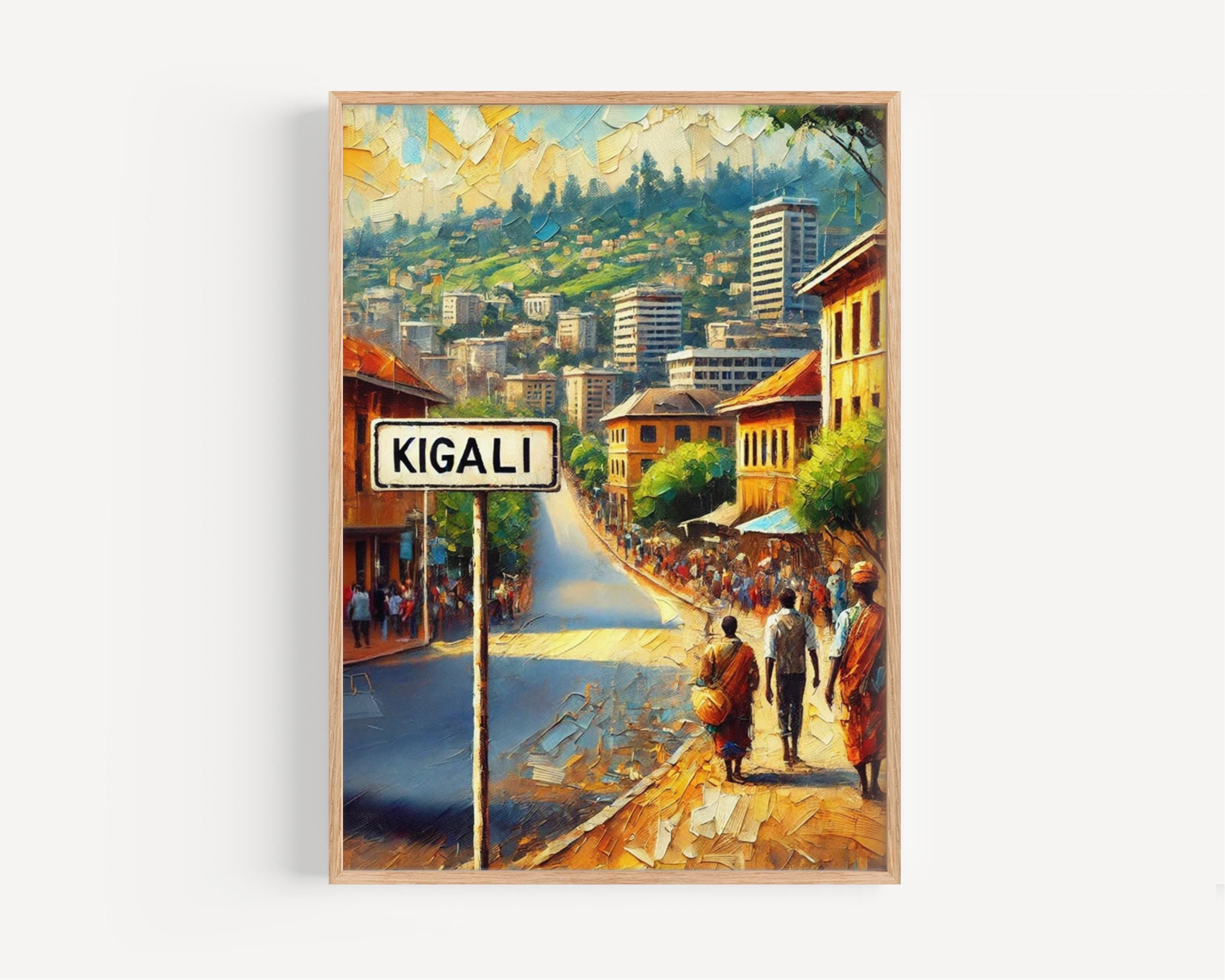 Rwanda Wall Art Kigali Print Travel Poster African Souvenir Housewarming Gift Rwanda Travel Decor