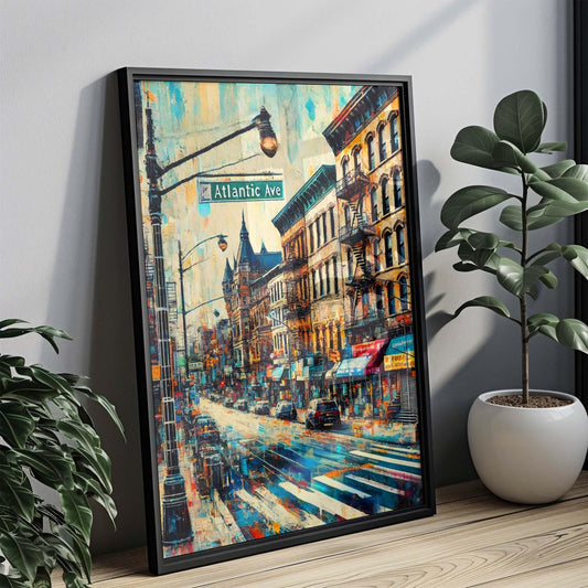 Atlantic Ave Print Brooklyn Wall Art, New York Travel Poster, Atlantic Avenue Decor, Brooklyn Gift & Housewarming Art, NYC Map Artwork