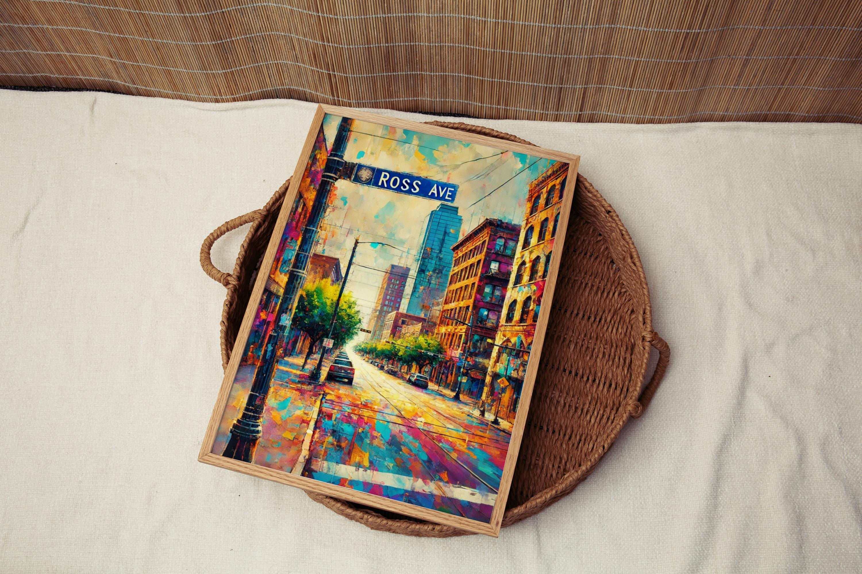 Ross Ave Wall Art, Ross Avenue Print, Dallas Art, Texas Gift, Travel Print, Travel Poster, Housewarming Gift, Texas Artwork