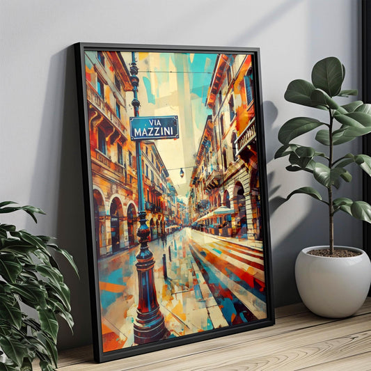 Verona Wall Art Via Mazzini Print Travel Poster Italian Decor Verona Gift Housewarming Gift