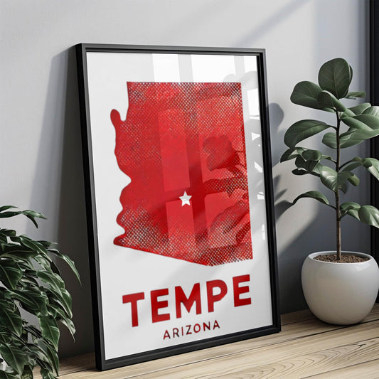Tempe Wall Art Print – Arizona Travel Decor, AZ Gift Idea, College Dorm & Housewarming Art, Modern Home Decoration