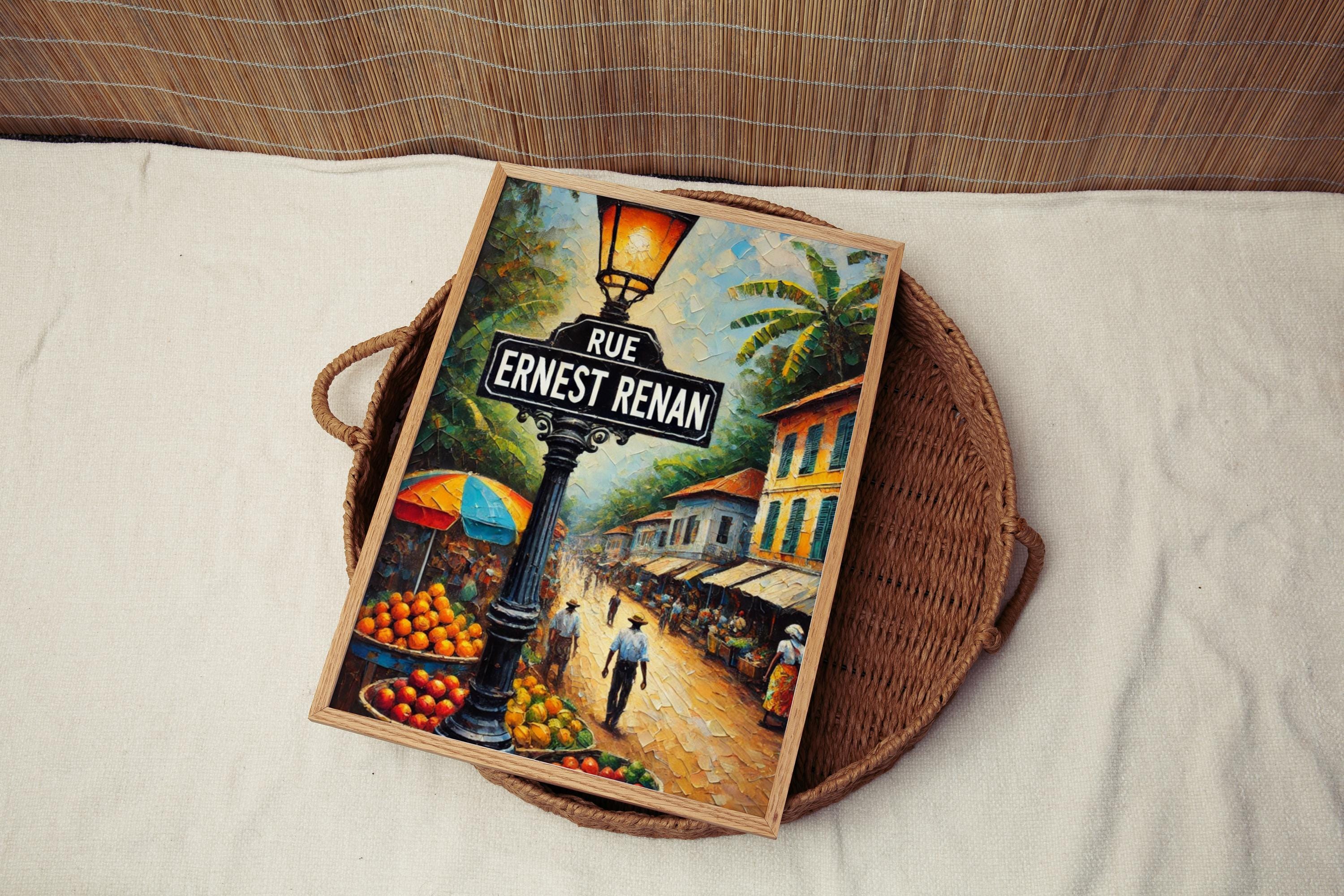 Rue Ernest Renan Wall Art, Libreville Print, Gabon Travel Poster, Coastal City Decor, Tropical Scenery, Gift for Travel Lovers, African Art