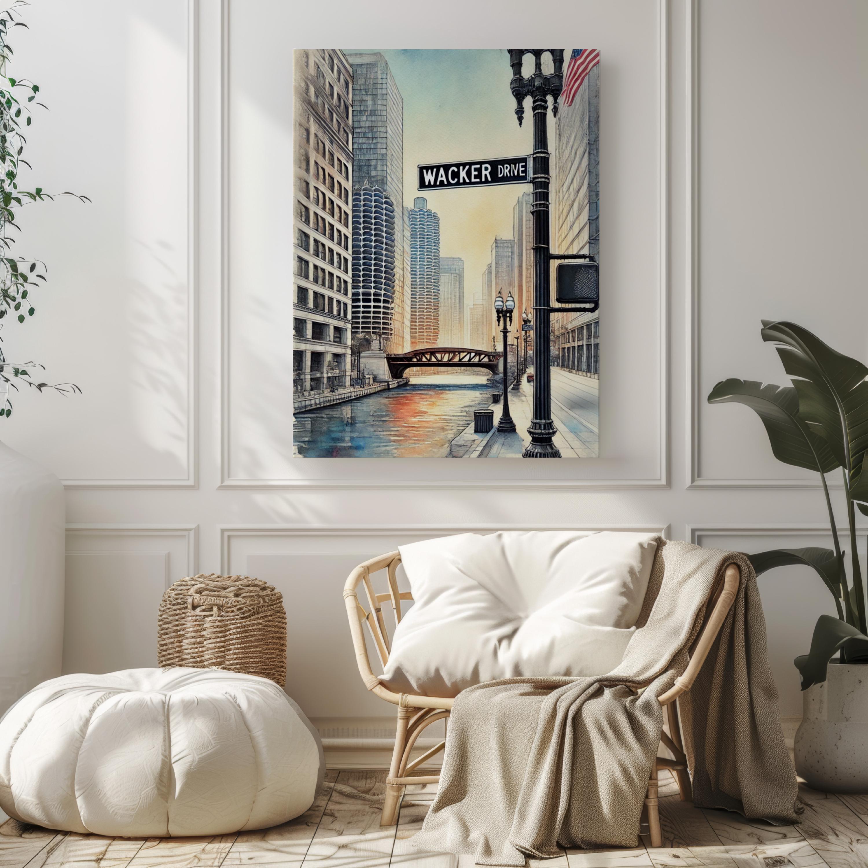 Wacker Drive Print - Chicago, Illinois, USA