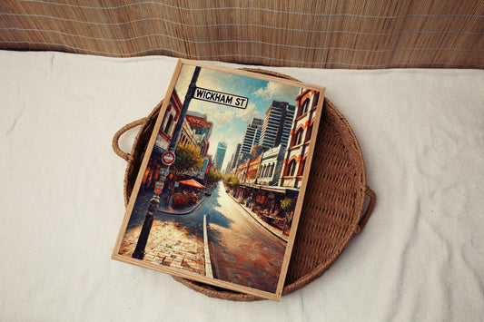 Fortitude Valley Wall Art - Wickham Street Print, Brisbane Travel Poster, Housewarming Gift, Cityscape Illustration, Unique Brisbane Art