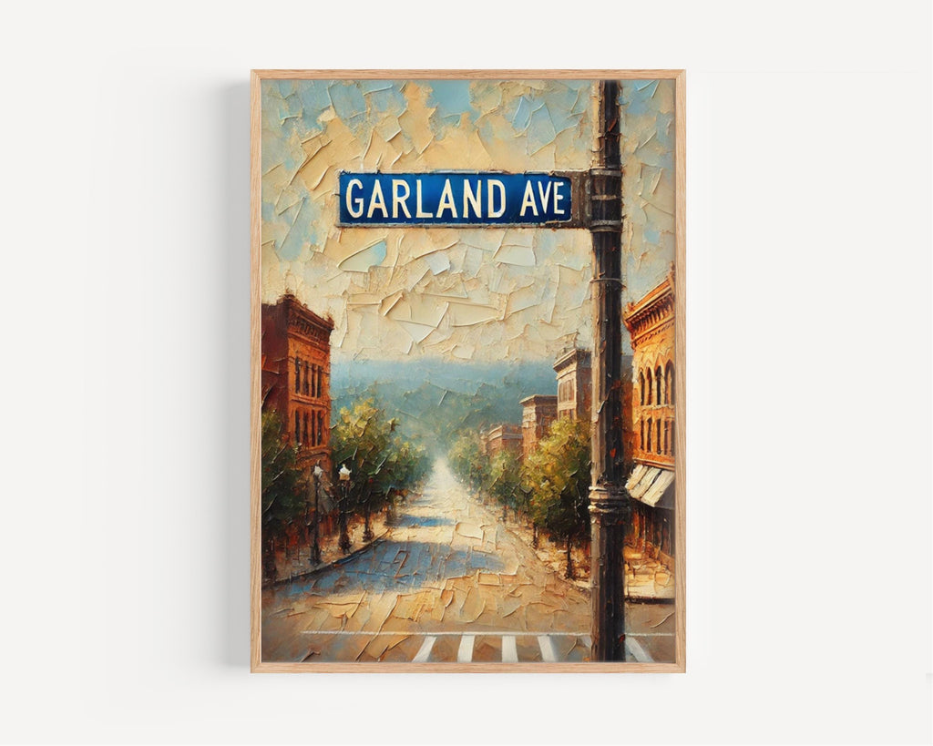 Garland Avenue Wall Art, Fayetteville Print, Arkansas Art, “City” Gift, Travel Souvenir, Travel Poster,  “State” Art, PERSONALIZED GIFT