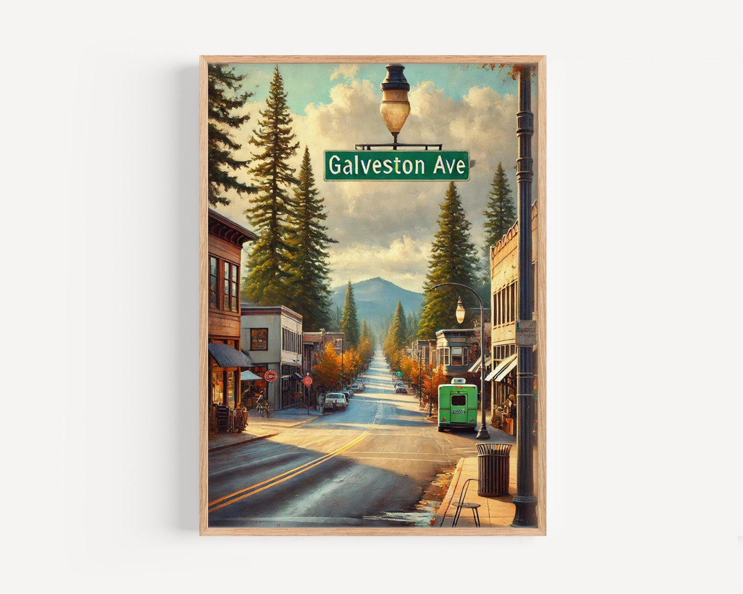 Galveston Ave, Bend Oregon Print: Scenic Street Sign Art