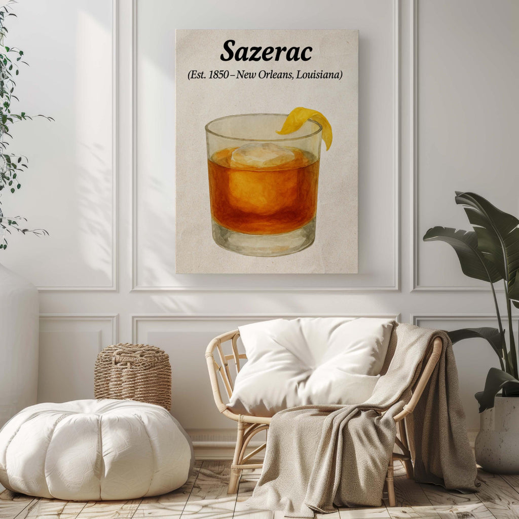 Sazerac Cocktail Vintage Wall Art