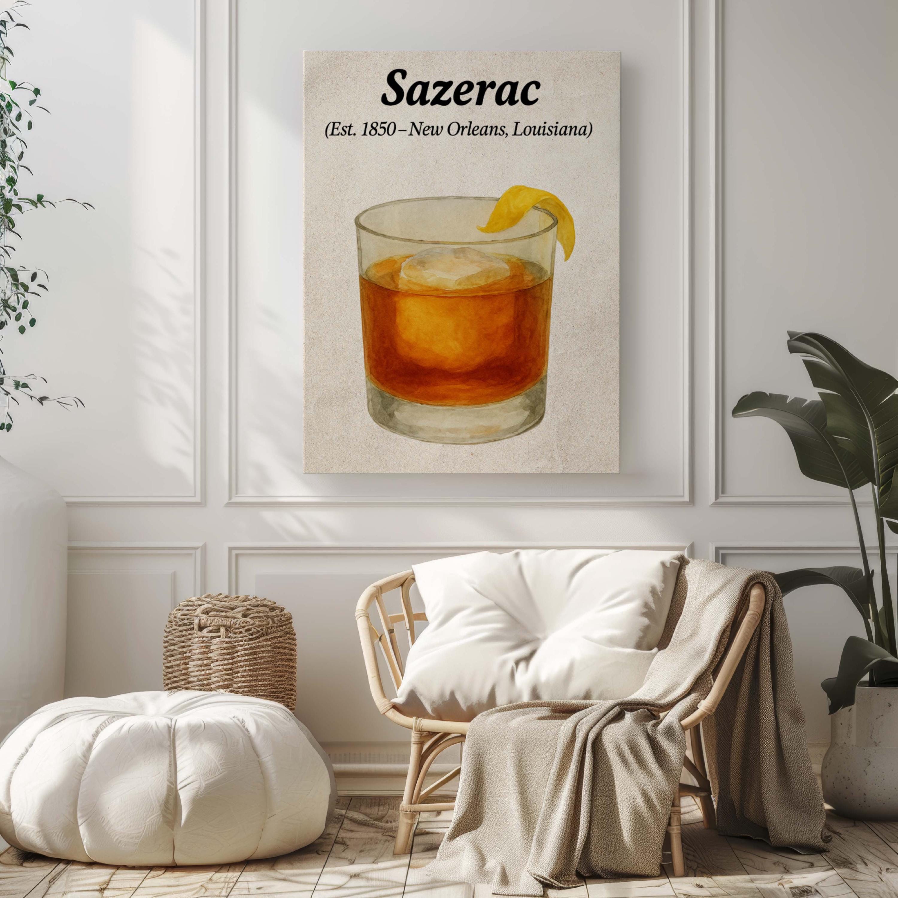 Sazerac Cocktail Vintage Wall Art