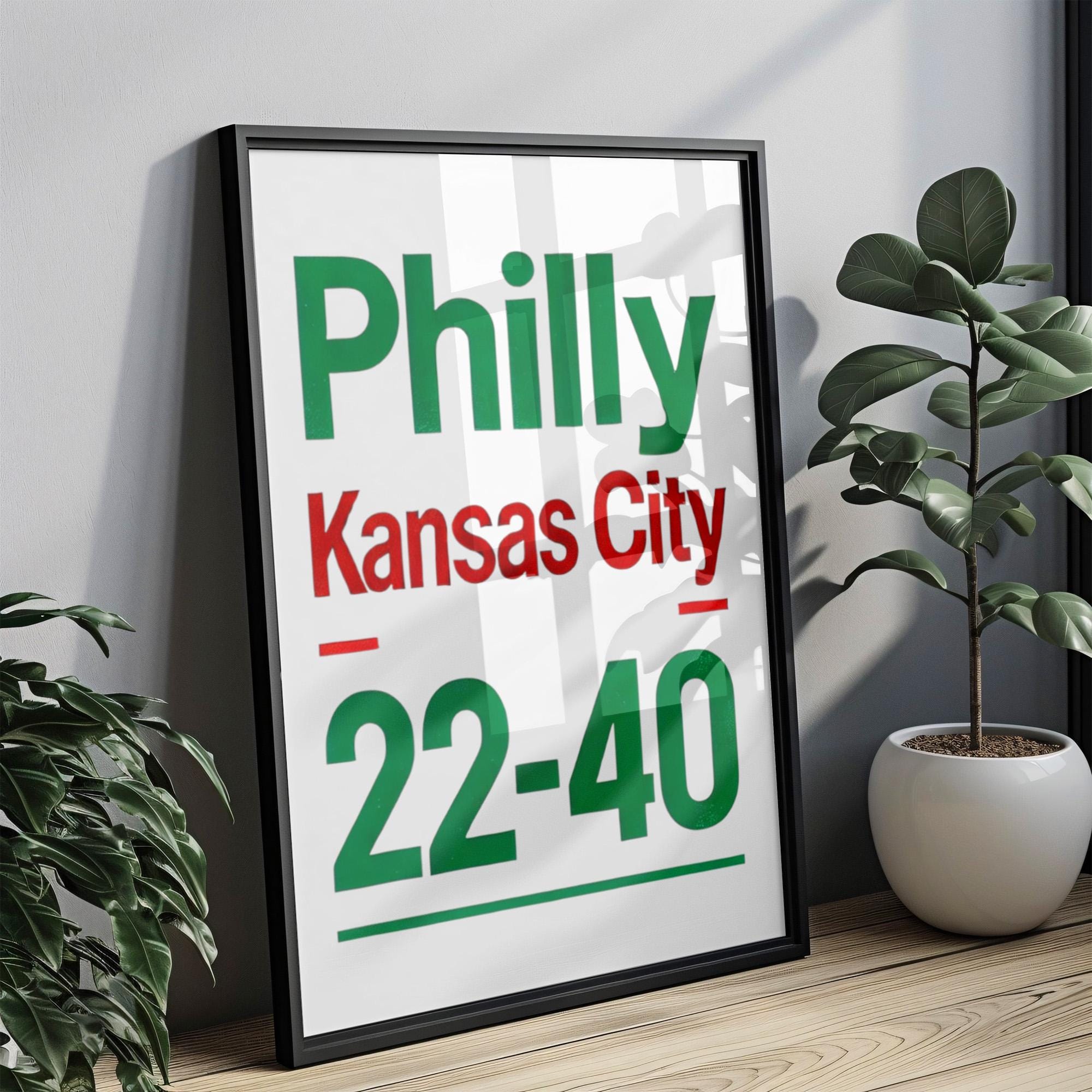 Philly Vs Kansas City Print - Pennsylvania & Missouri, USA