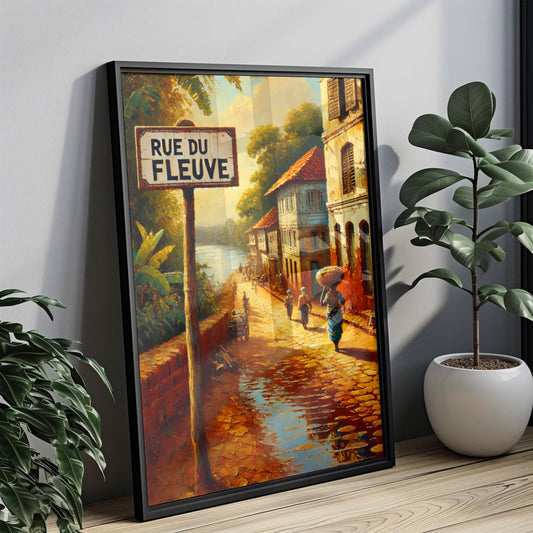 Rue du Fleuve Wall Art, Bangui Print, Central African Republic Art, Travel Poster, Cityscape Decor, African Travel Souvenir