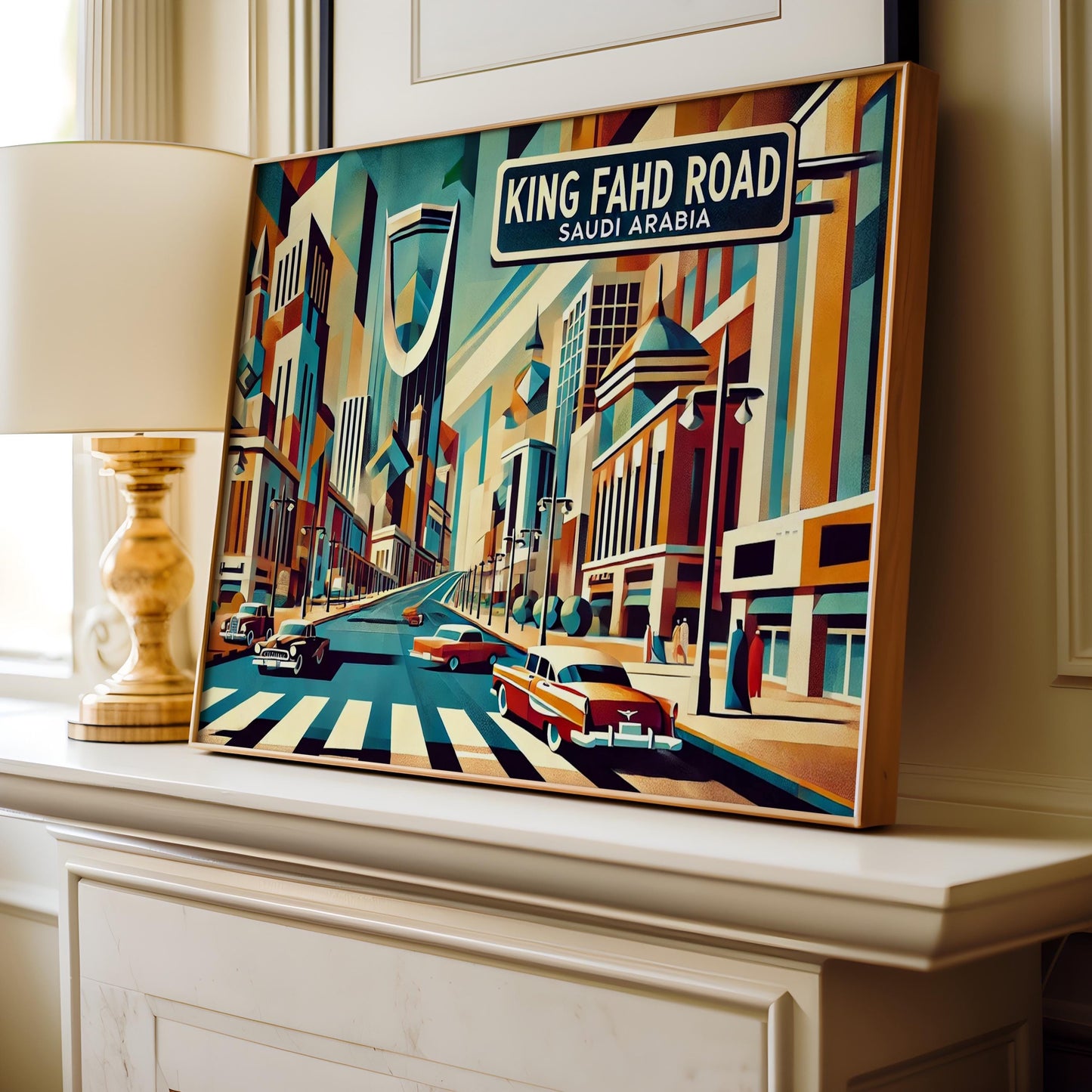 King Fahd Road Print - Riyadh Travel Poster Wall Art, Saudi Arabia Souvenir, Housewarming & Gift Decor