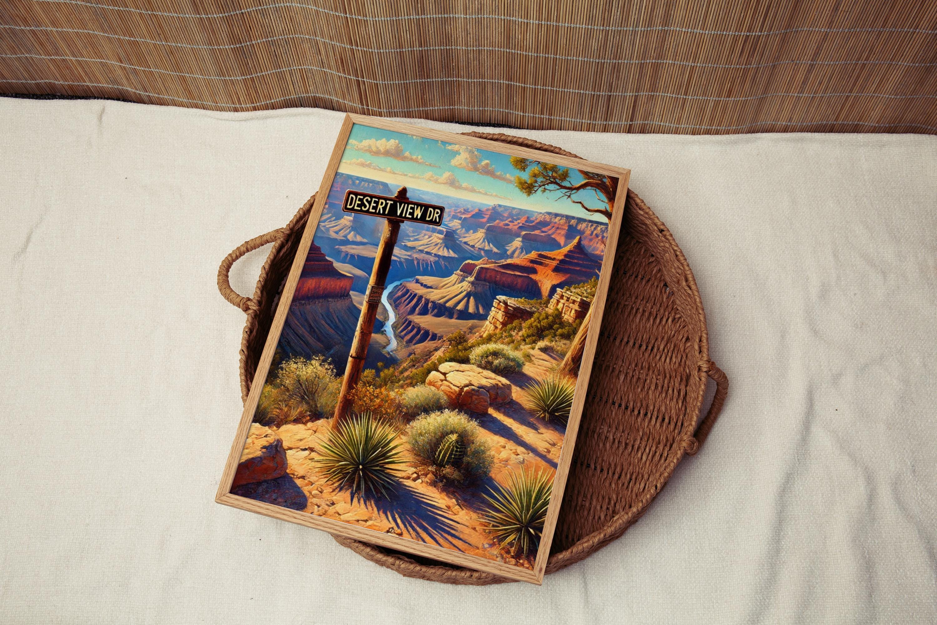 Desert View Drive Wall Art Grand Canyon Print Arizona Travel Poster Gift Rustic Home Decor