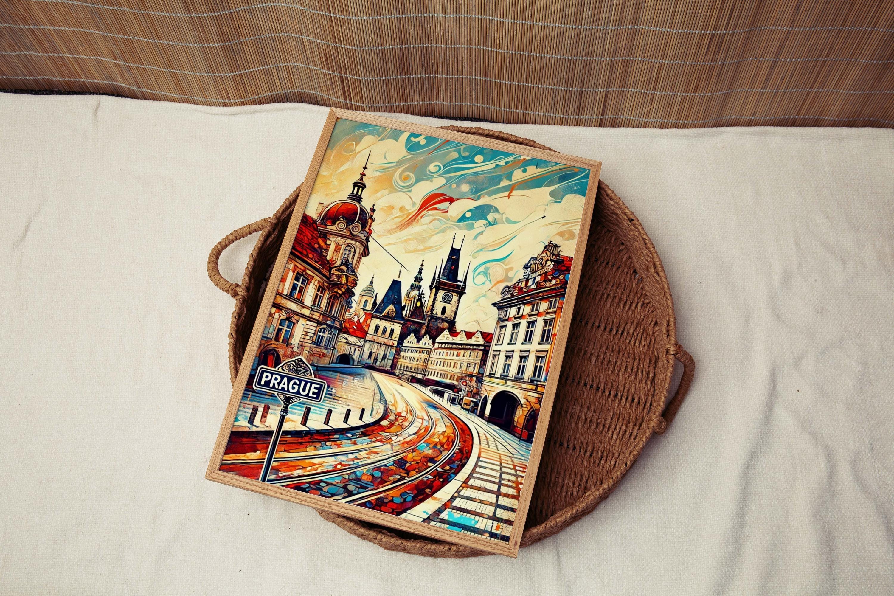 Prague Art Print - Czech Republic Wall Decor, Travel Poster, Cityscape Gift, Housewarming & Home Office Artwork