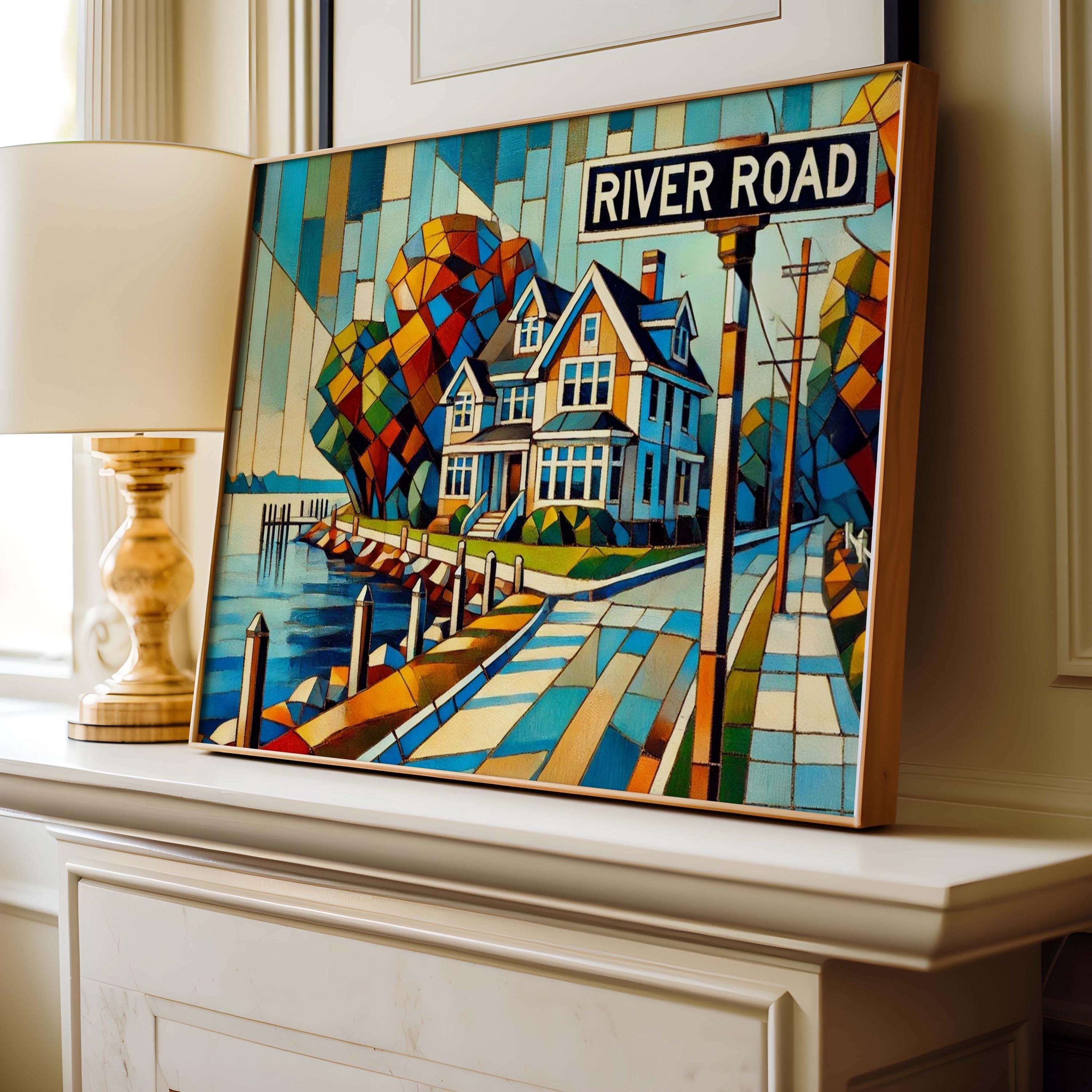 River Road Print - Rumson, New Jersey, USA
