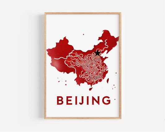 China Beijing Wall Art Print - Travel Decor, Housewarming Gift, Modern Home Artwork, Asian Cityscape Poster, Unique China Gift for Walls