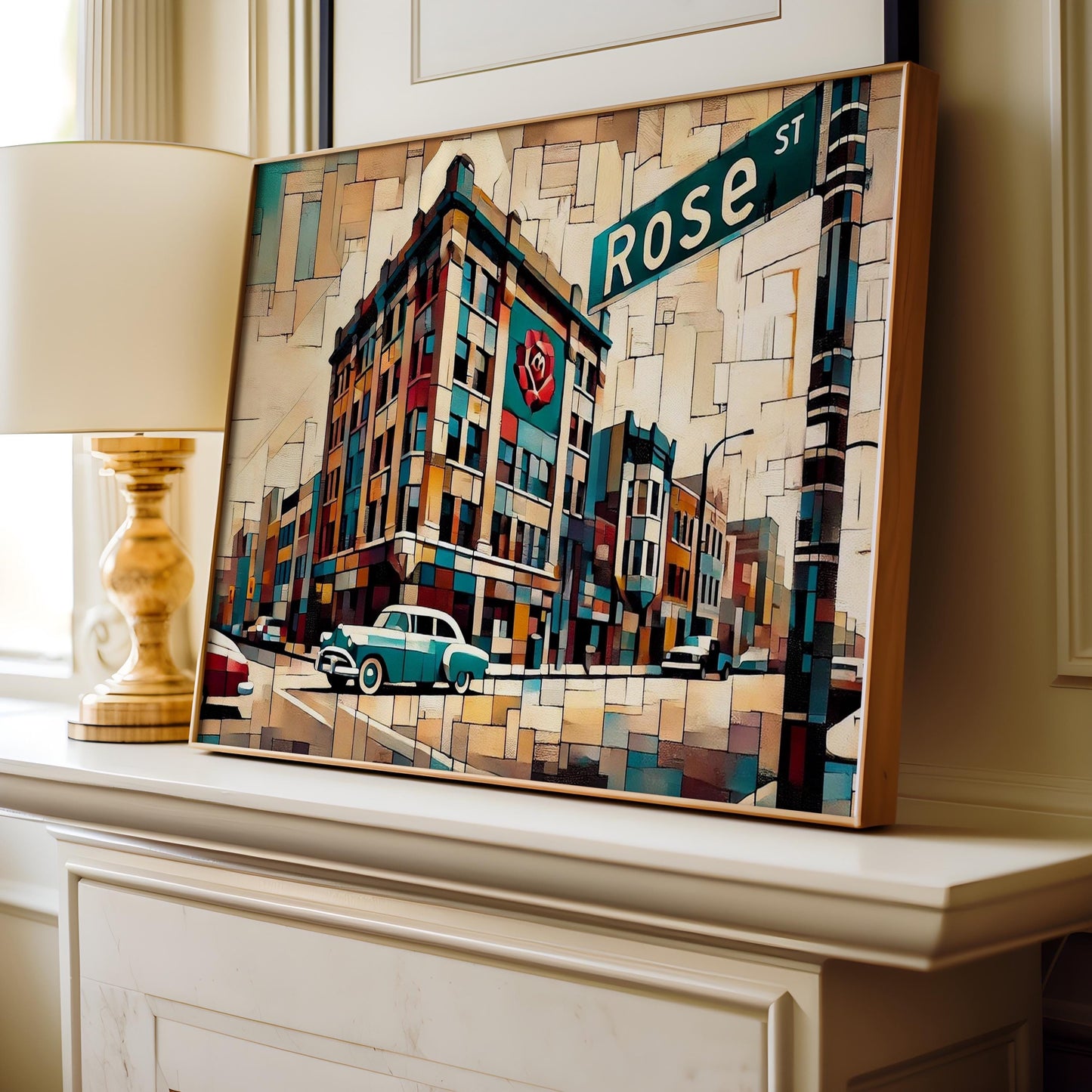 Rose Street Wall Art - Regina Travel Print, Saskatchewan Housewarming Gift, Rose St Poster, Local Canada Map Decor, Prairie City Art