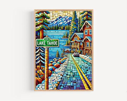 California Lake Tahoe Wall Art - Travel Poster Print, Cali Decor, Housewarming Gift, USA Travel Art, California Gift, Scenic Home Decor