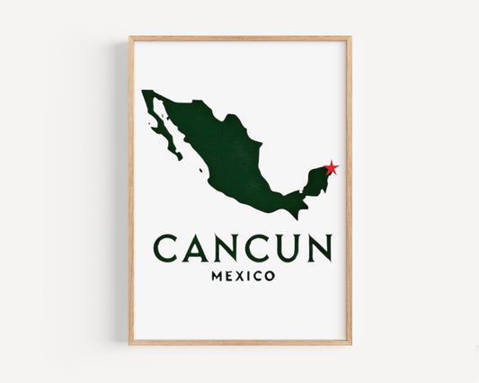 Cancun Wall Art Print - Tropical Travel Decor, Beach Housewarming Gift, College Dorm Artwork, Vibrant Cancun Home Decoration