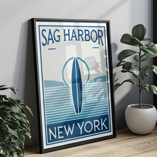 New York Sag Harbor Wall Art Print, Travel & Home Decor, NY Gift Idea, College Dorm Artwork, Housewarming Gift, Coastal Beach Town Poster