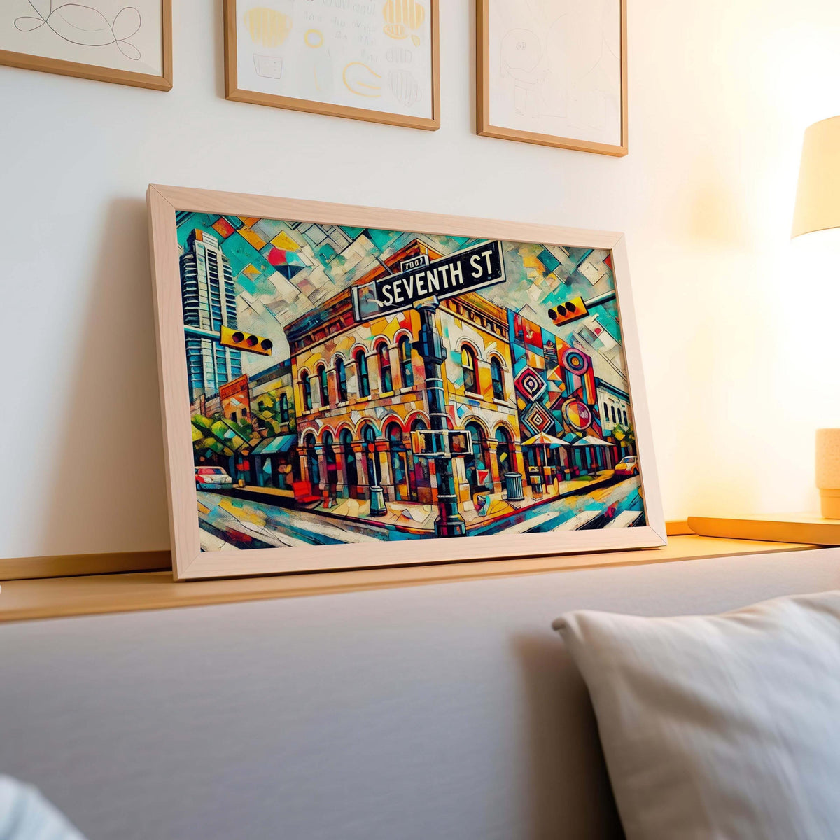 Seventh Street Print Map - Austin, Texas, USA