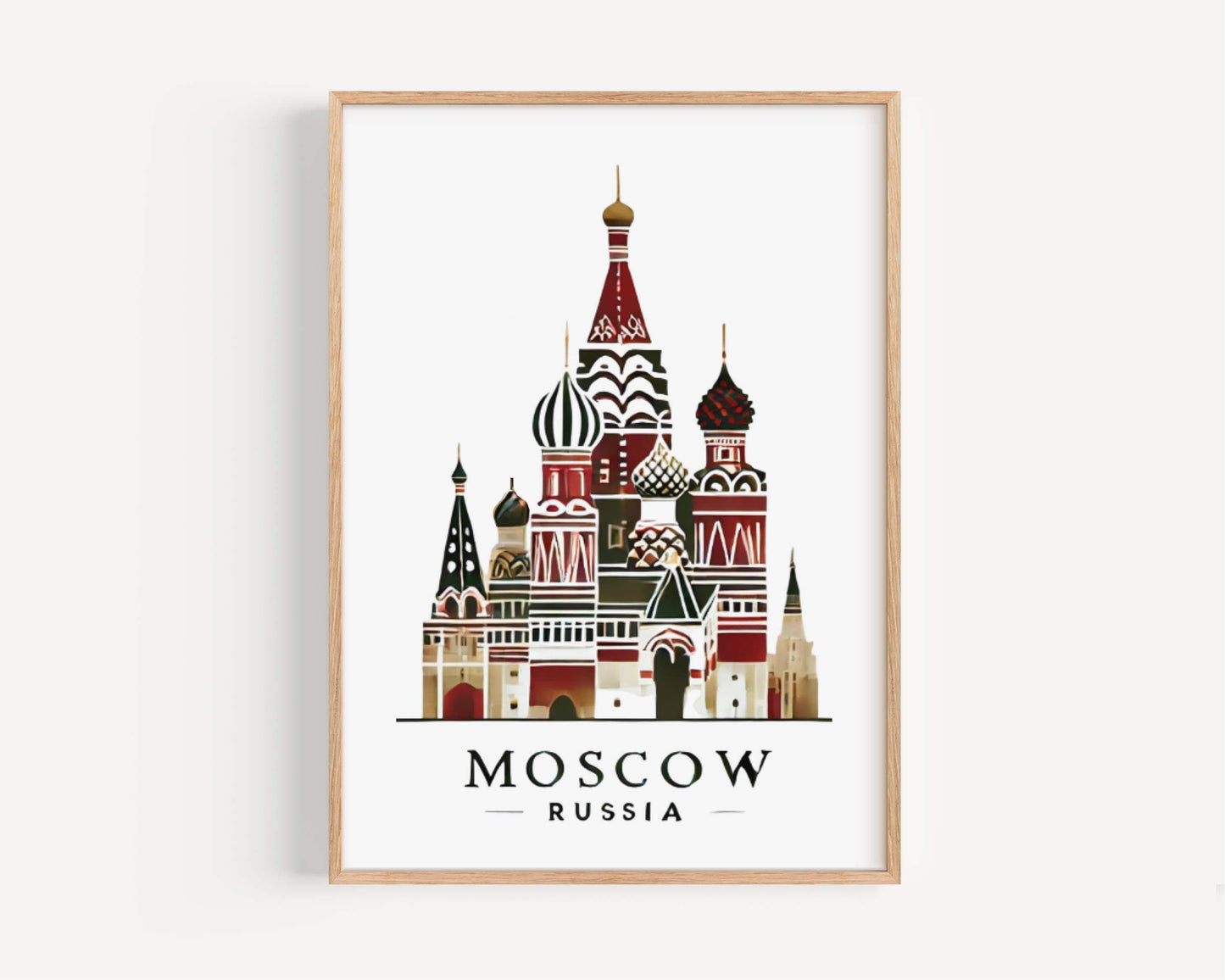 Moscow Print Wall Art - Russia Travel Decor, Housewarming & College Gift, Moscow Russia Artwork for Home