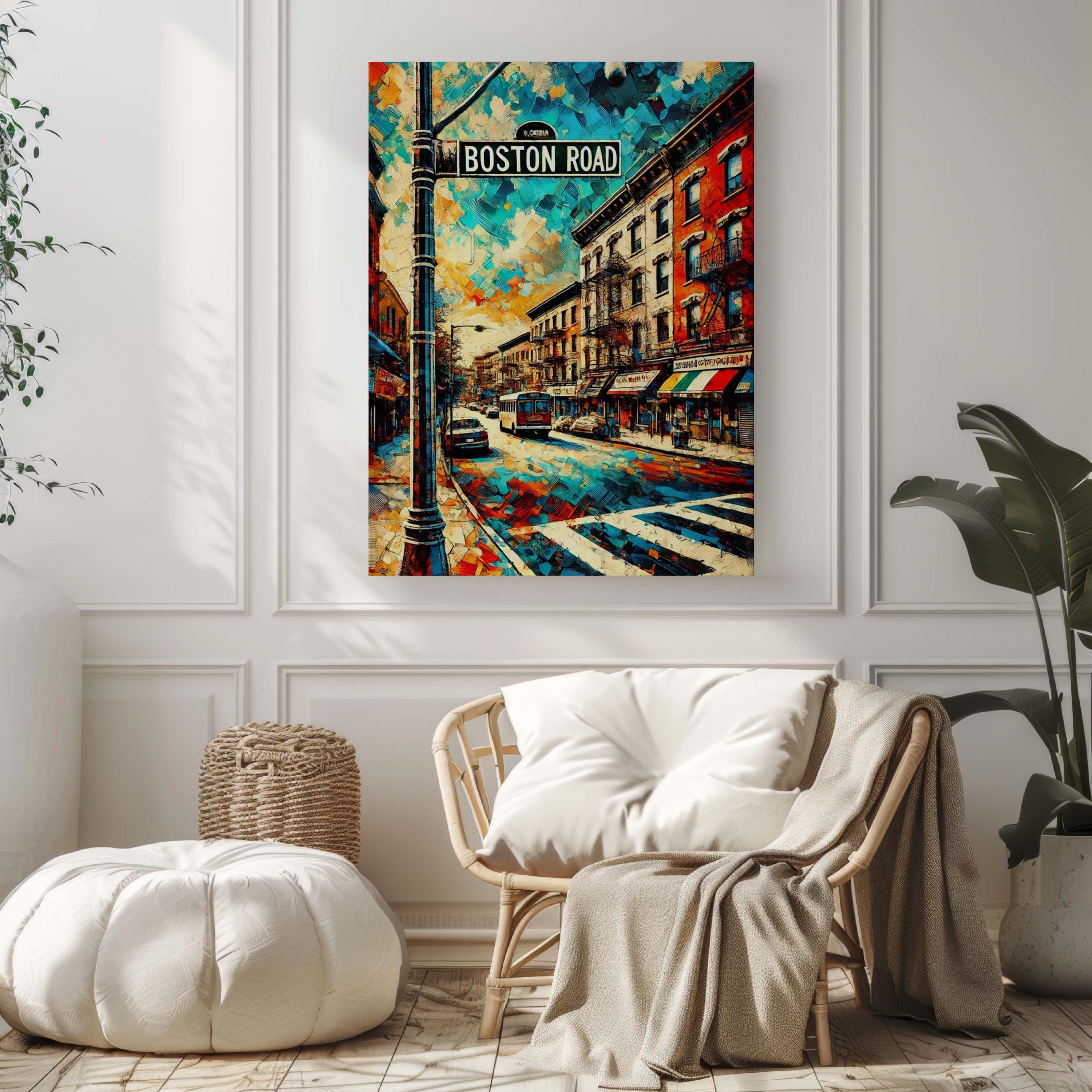 Boston Road Print Bronx Wall Art, NYC Travel Poster, New York Artwork, Housewarming Gift, Boston Road Decorative Print