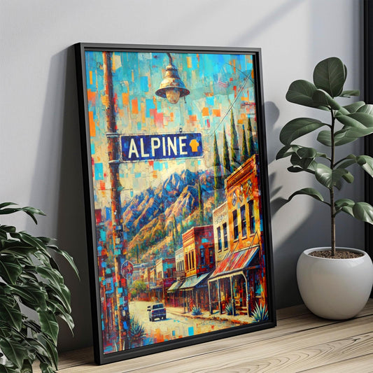 Texas Alpine Wall Art | Travel Poster & Print, USA Souvenir Decor, Housewarming Gift, Rustic Texas Travel Art