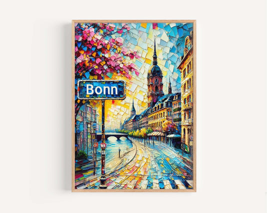 Bonn Art Travel Print - Germany City Wall Art, European Poster, Housewarming Gift, German Artwork, Bonn Decor