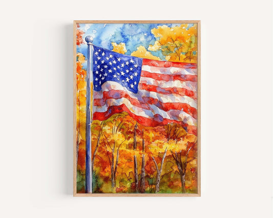 American Flag Artwork | USA Wall Art | Patriotic Home Decor | United States Poster | American Flag Print for Wall Decoration
