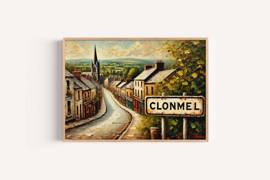 Clonmel Art Print - Ireland Travel Poster, Clonmel Wall Art, European City Gift, Housewarming Decor, Unique Ireland Art Illustration