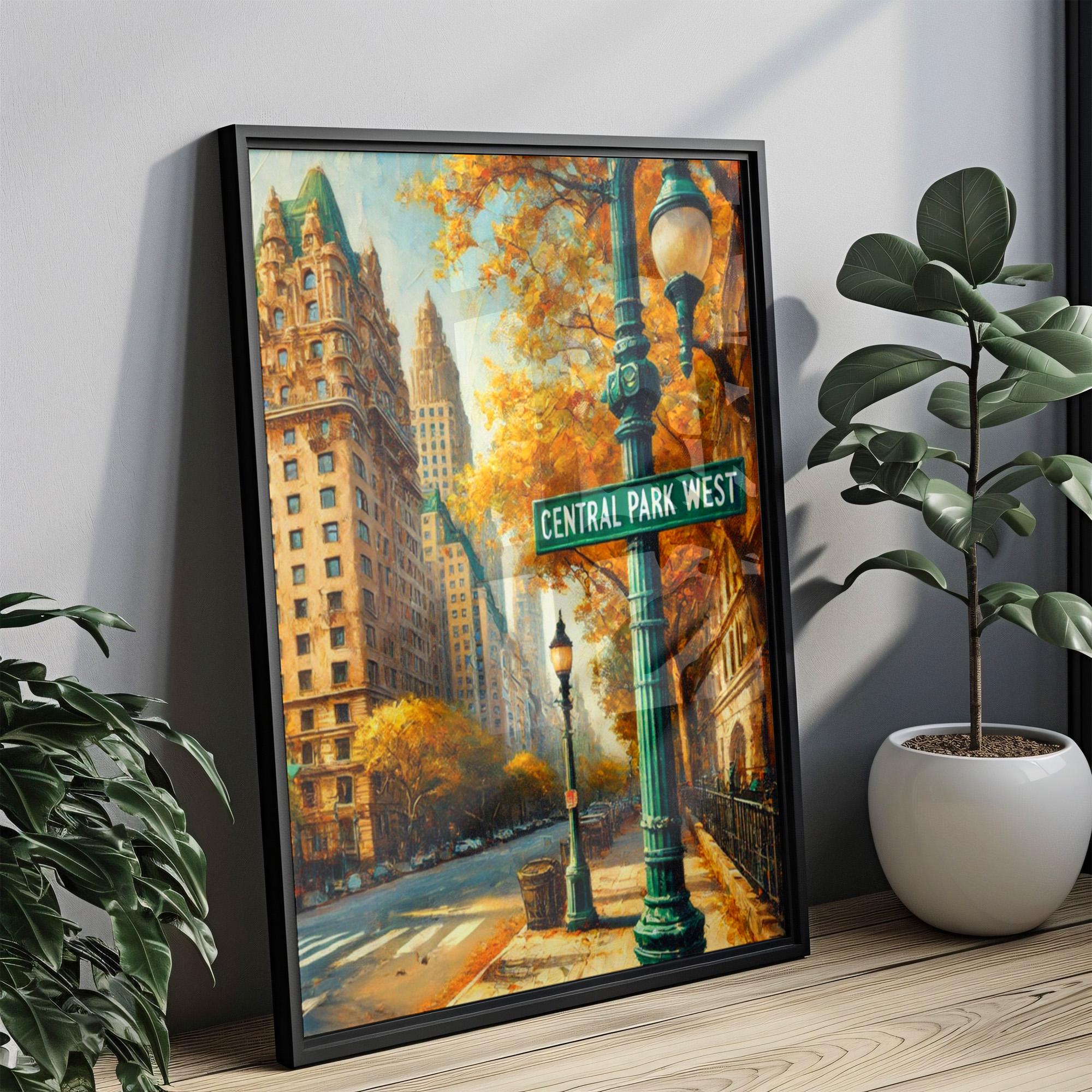 Central Park West Oil Painting Art Print: Manhattan NYC Travel Poster