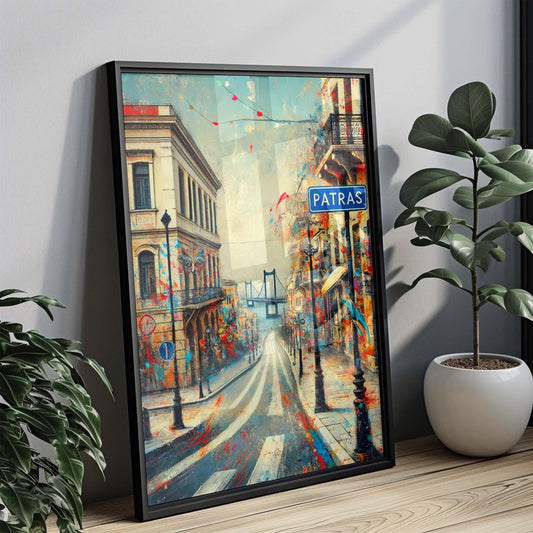 Patras Art Wall Print - Greek Travel Poster, Patras Artwork for Home Decor, European Gift, Housewarming & Greece Wall Art