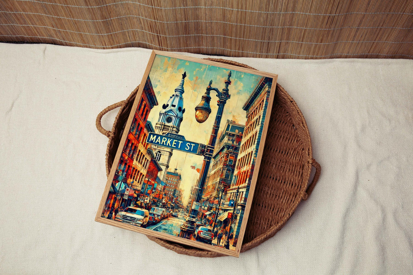 Market St Print Philadelphia Wall Art, Market Street Travel Poster, Philly Gift, Pennsylvania Artwork, Housewarming Decor