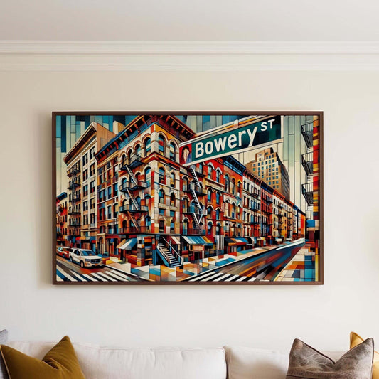 Bowery Print New York Wall Art NYC Travel Poster Modern NYC Artwork Housewarming Gift