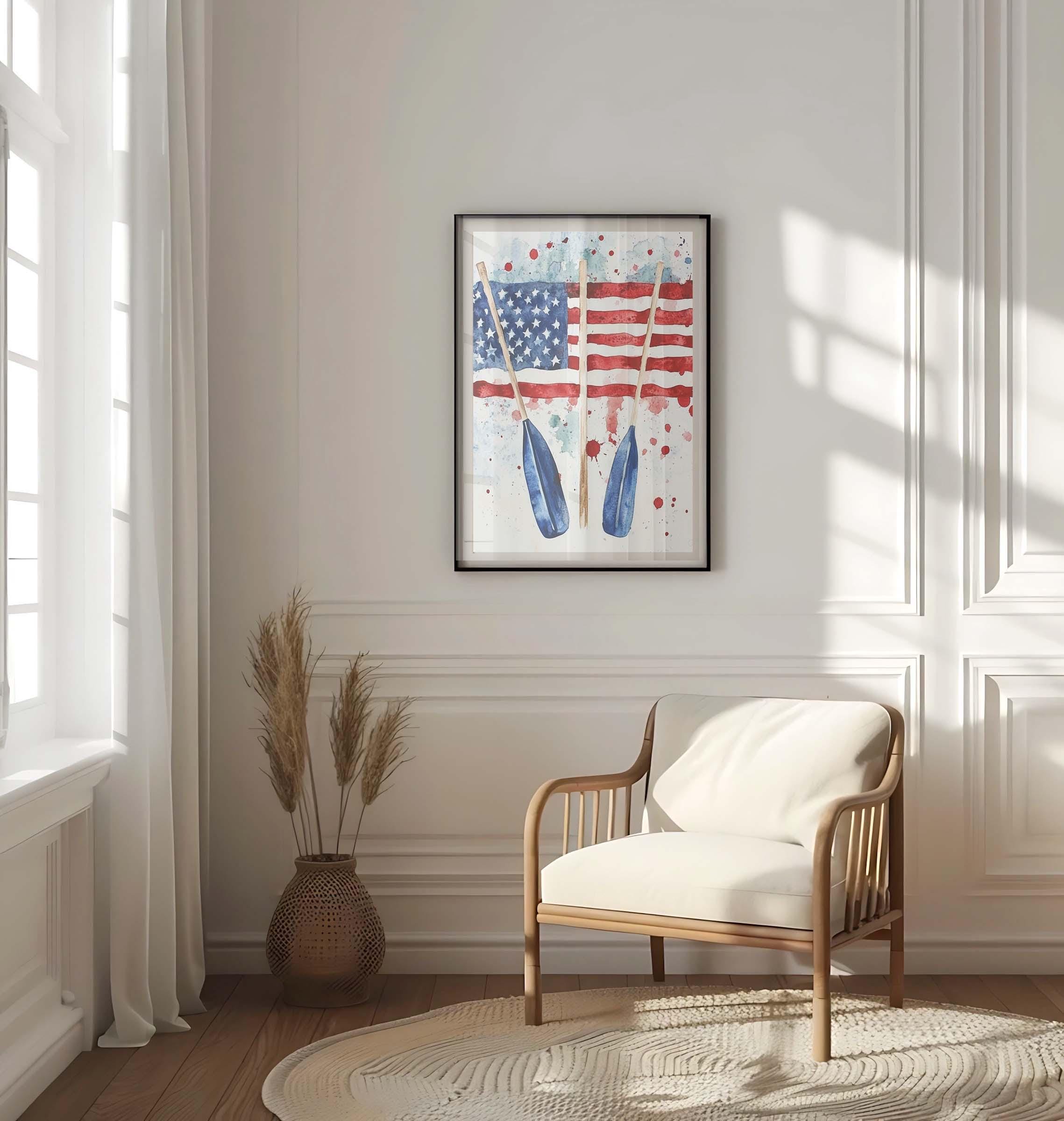 Boat Oars Wall Art Patriotic - United States