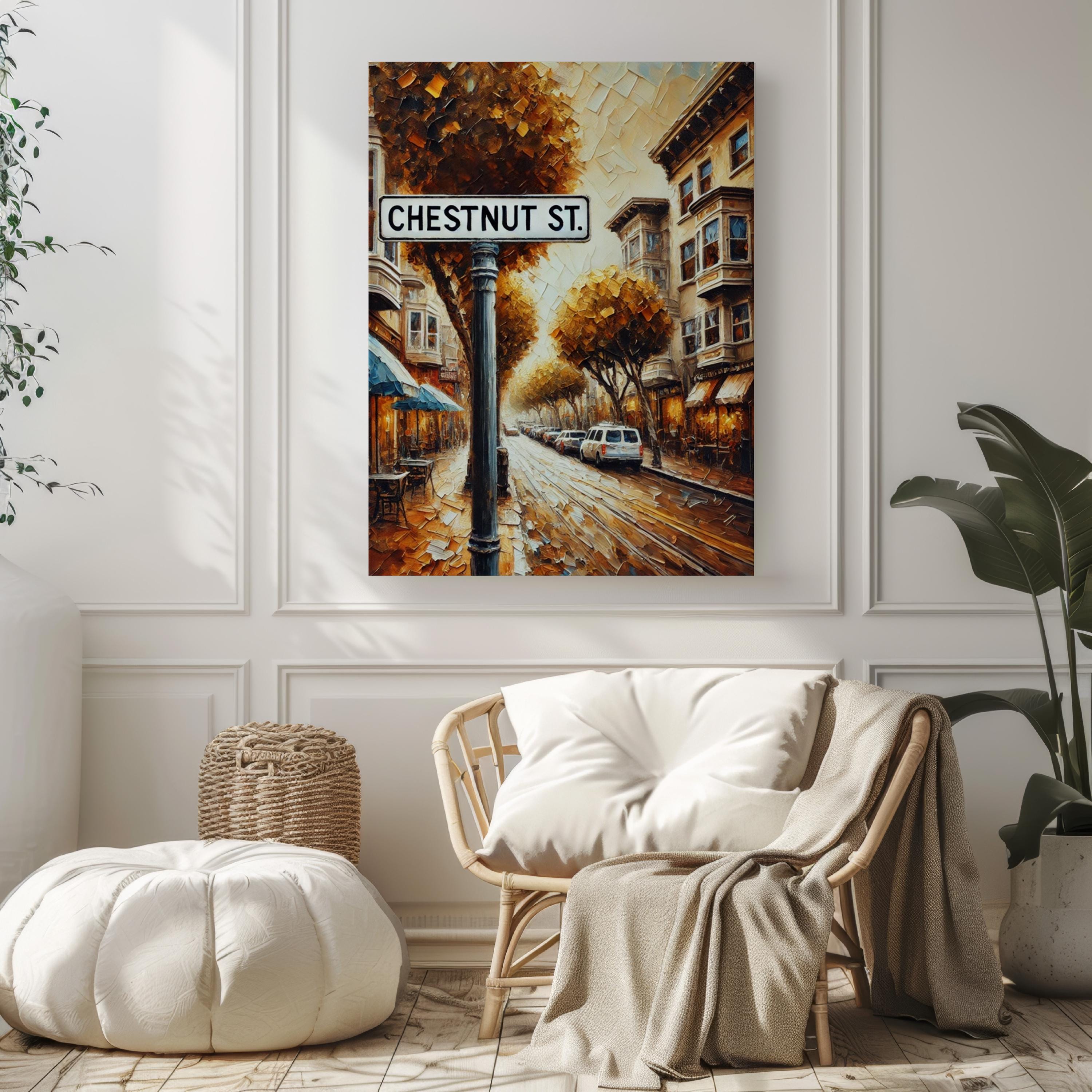Chestnut Street Wall Art - San Francisco Travel Print, California Home Decor, Housewarming Gift, Stylish Urban Poster
