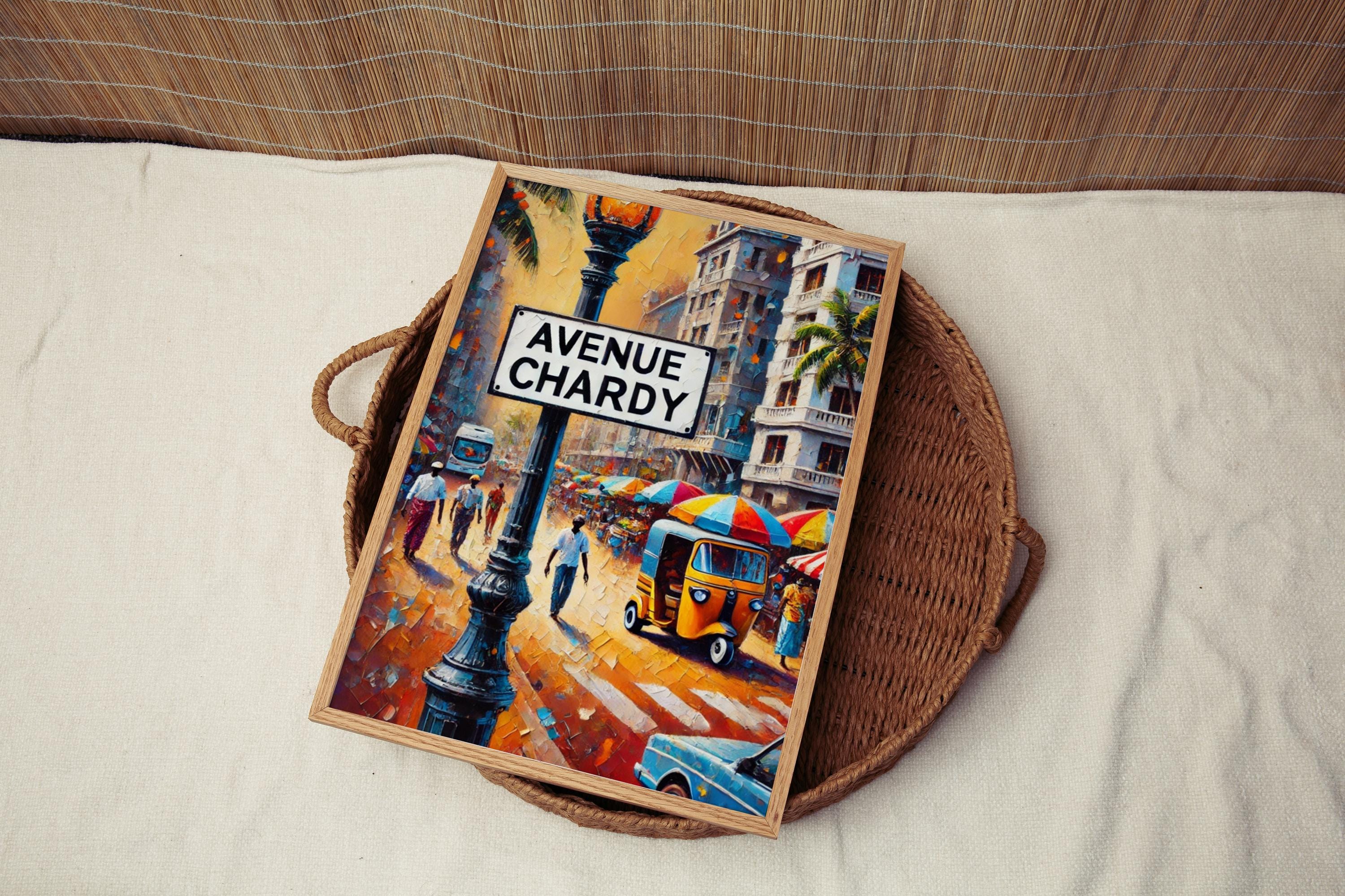 Avenue Chardy Wall Art, Abidjan Print, Ivory Coast Art, “City” Gift, Travel Souvenir, Travel Poster,  “State” Art, PERSONALIZED GIFT